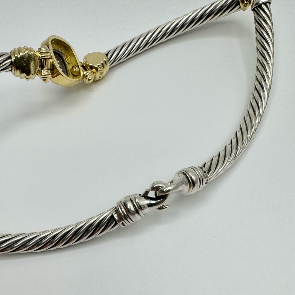 David Yurman Albion Statement Cable Necklace With Diamonds and 18k Gold - Picture 9 of 10